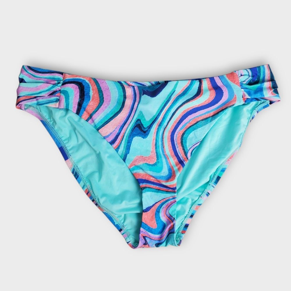 La Blanca Swirl Print High Waist Bikini Bottoms Multicolor Size 16